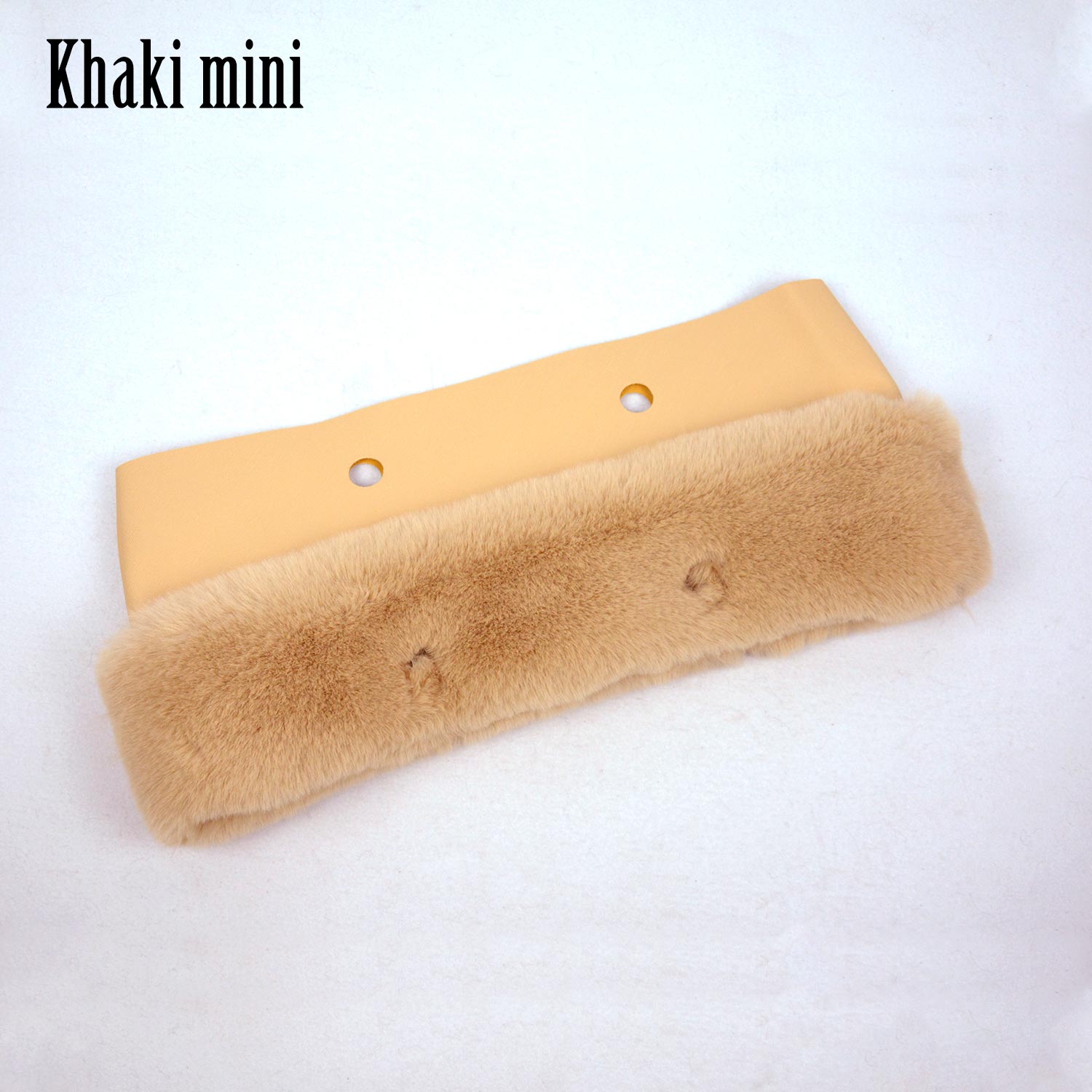 Tanqu Nuovo 8 Colori Faux Rex Pelliccia Del Coniglio di Peluche Trim per O SACCHETTO di Peluche Termico Decorazione Fit per il Classico Grande mini Obag Per L'inverno: khaki mini