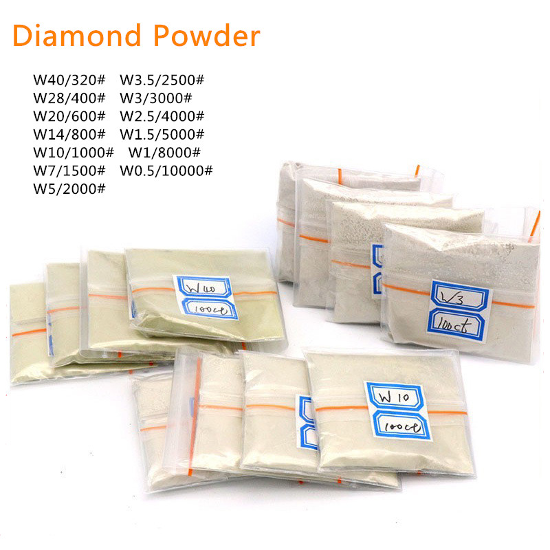 100 Karaat/20G W0.5 Tot W40 Polijstpoeder Diamant Micron Poederpolijstgereedschap Voor Edelstenen Jade Keramiekcarbide