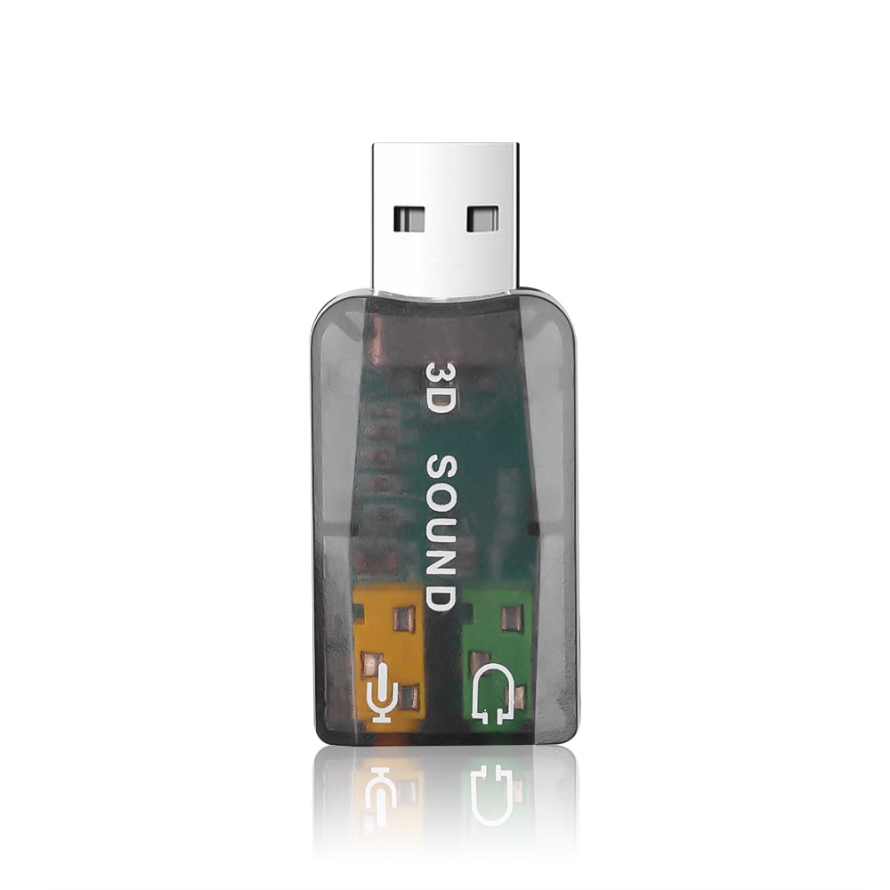 Mini ekstern usb  to 3.5mm mikrofon hovedtelefonstik stereo headset 3d lydkort lydadapter højttaler interface til bærbar computer