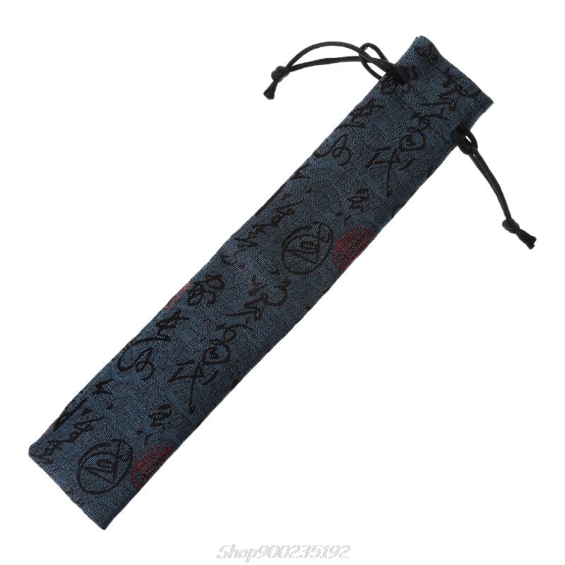 Kinesisk kalligrafi stil dekorativ folde hånd blæser taske støvtæt holder beskyttelses taske cover   jy25 20: Blå