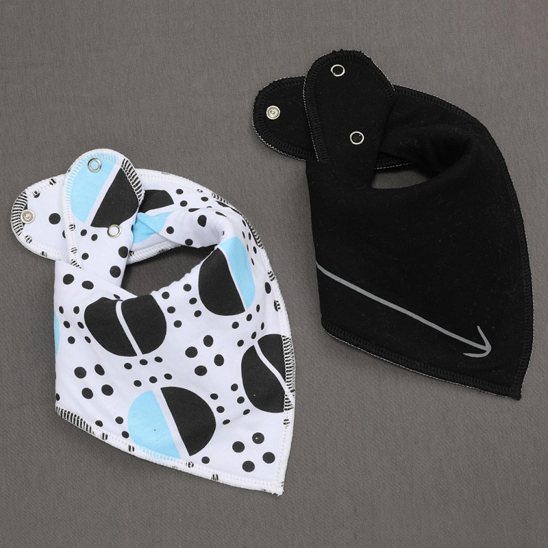 Bavettes unisexe pour bébés, en Bandana, 2 pièces, boutons ajustables, pour bavoirs pour -né, 100% coton, accessoires utiles pour bébés: K20002