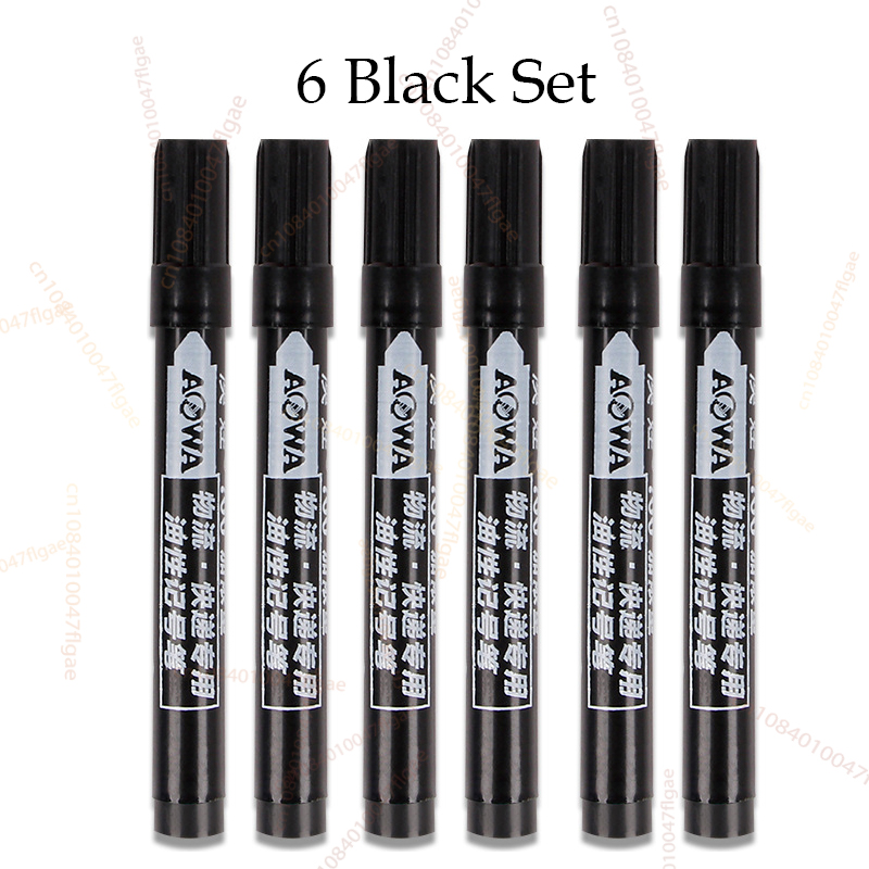 6 PCS Permanent Marker Pen Manga Drawing Markers Black Blue Red Waterproof Ink Sketch Pens Stationery Art School Supplies: WHITE