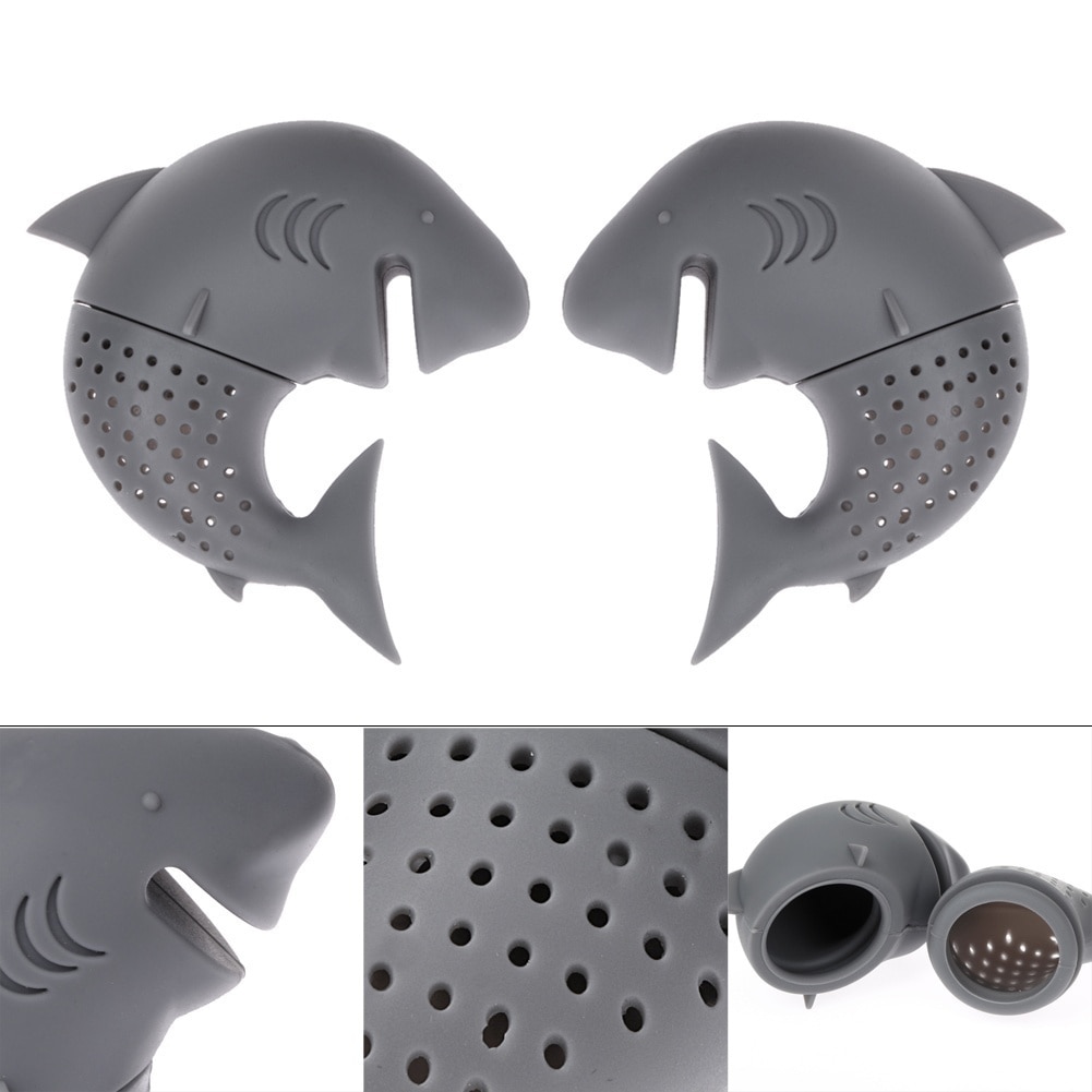 Tea Infuser American Shark Shape Silicone Strainers Tea Strainer Infusor Filter Empty Tea Bags Leaf Diffuser Accessories