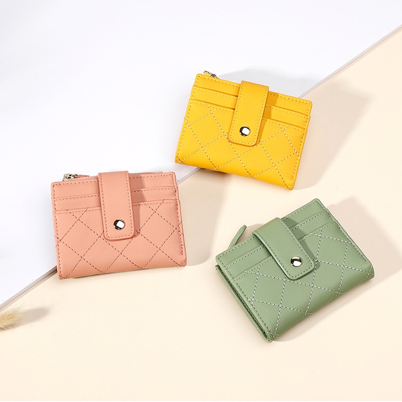 Merk draad geruite kleine portemonnee dames rits portemonnee kaarthouder shout portemonnee dames clutch portemonnee dames carteira