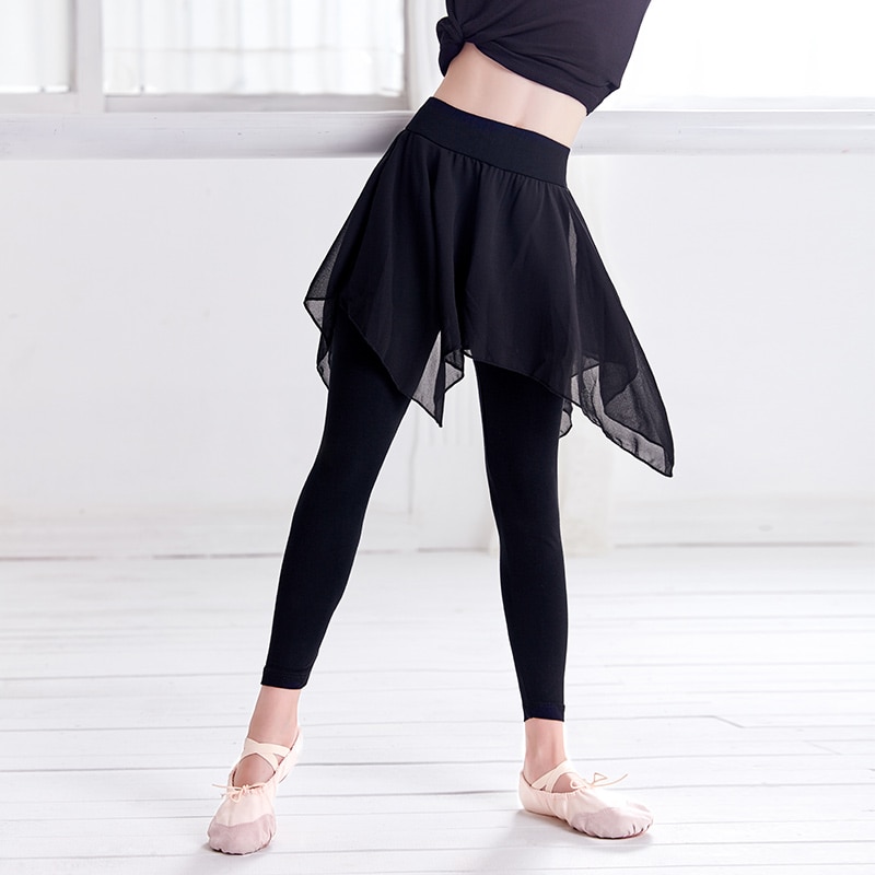 Piger ballet dans bukser modal gymnastik øve ballet leggings fitness bukser lyriske chiffon nederdele til børn