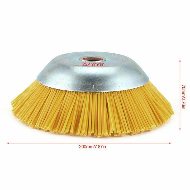 Nylon børste universal trimmer børstehovedskærer holdbare haveredskaber ydre diameter 200mm indvendigt hul 25.4mm