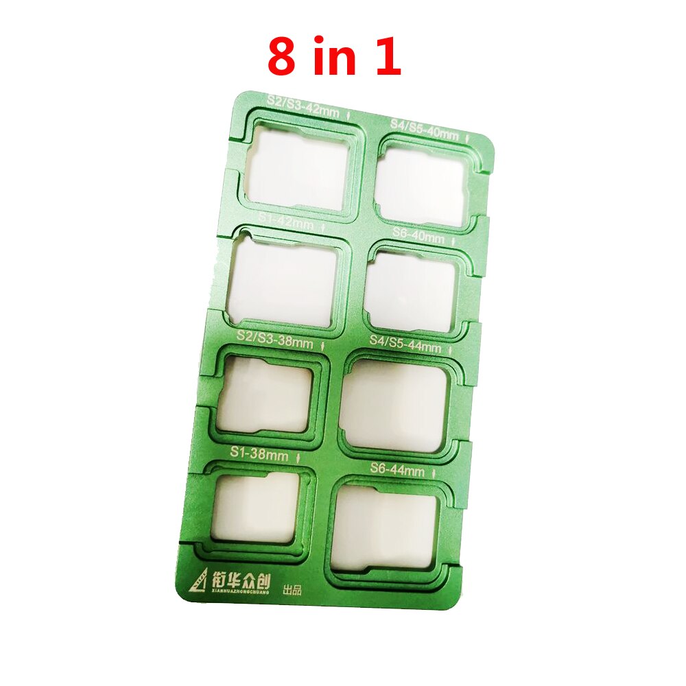 For Apple Watch Seires 1 2 3 4 5 6 (6 in 1) S6 S5 S4 S3 S2 Precision Alignment Mould Touch Panel Glass OCA Glue Laminating Mold: Metal 8 in 1