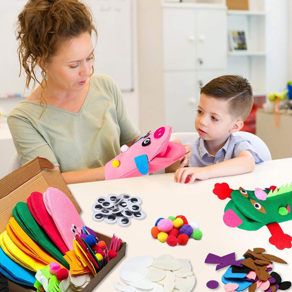 1 Set Handpop Diy Materiaal Premium Nuttig Duurzaam Handgemaakte Handpop Marionet Ambachten Voor Diy Kids Peuter