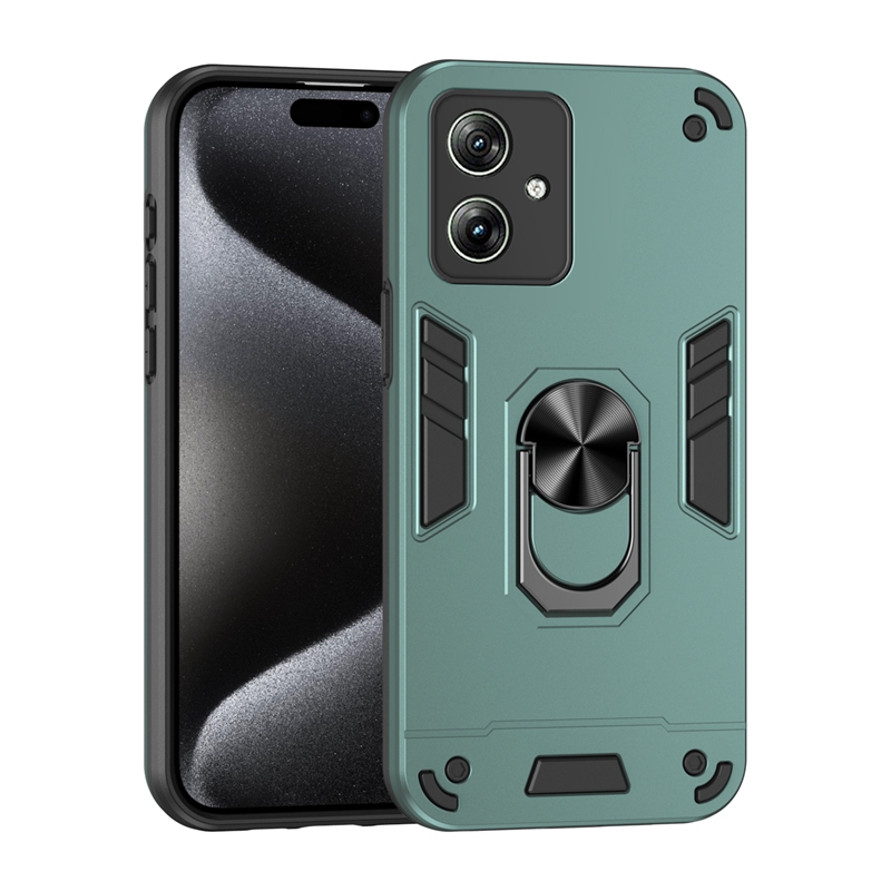 Shockproof Armor Case For Motorola Moto G04 G04S G14 G24 G34 G54 G64 G84 G13 G23 G53 G73 G22 G32 G42 G52 G62 G72 Ring Cover: Cotton / Blue