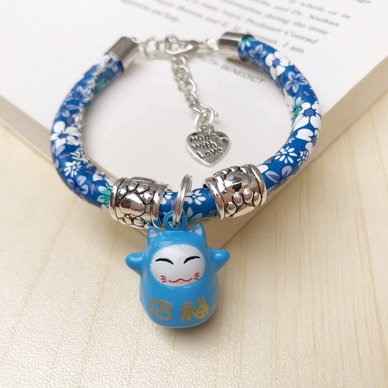 Hecho a mano lindo perro Collar gato impreso corbata Collar con Bell para perros gatos y mascotas gato Accesorios: h