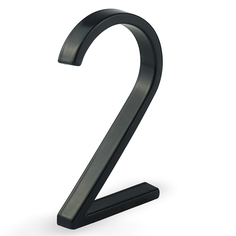 Numéro de maison flottant en aluminium noir, numéro de maison extérieur, numéros de porte d'appartement, panneau d'adresse de boîte à lumière, 125mm, 5 po, #0-9: Brun grisâtre