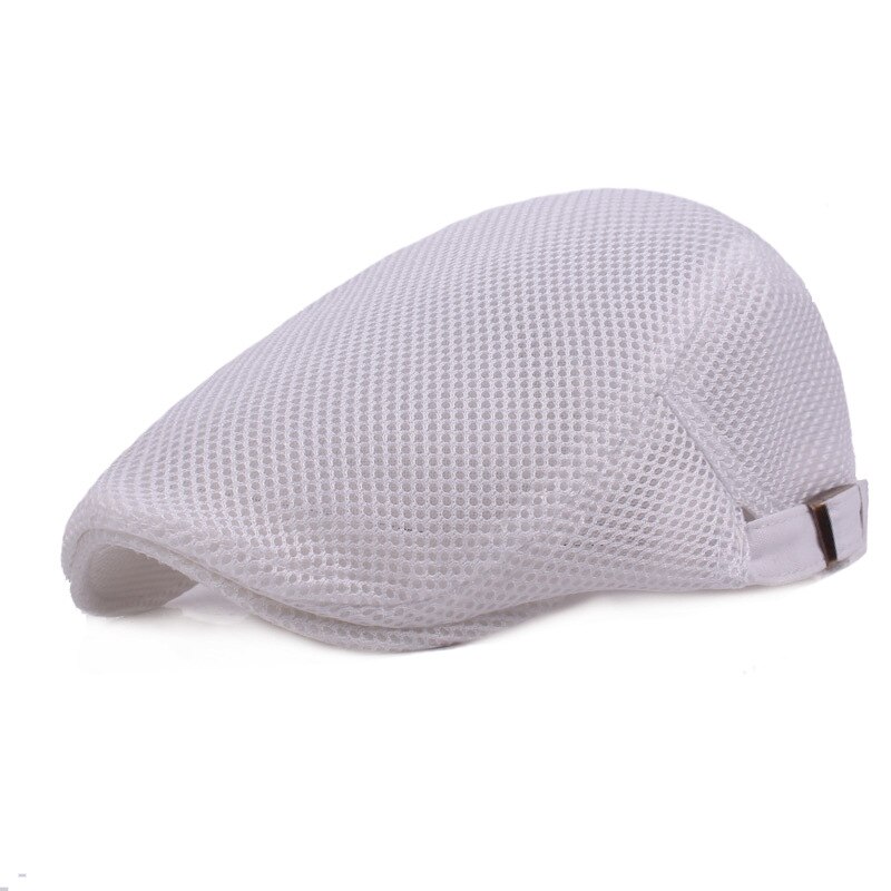 Summer Mesh Beret Hats for Men Women Casual Unisex Denim Beret Caps OutDoors Flat Cap: white