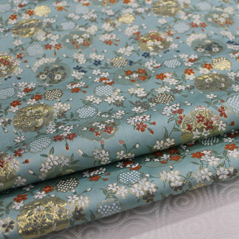 CF78 1 Yard Japanese Style Floral Silk Brocade Jacquard Fabric Kimono Clothing Fabric Korean Style Cushion Cover DIY Fabric