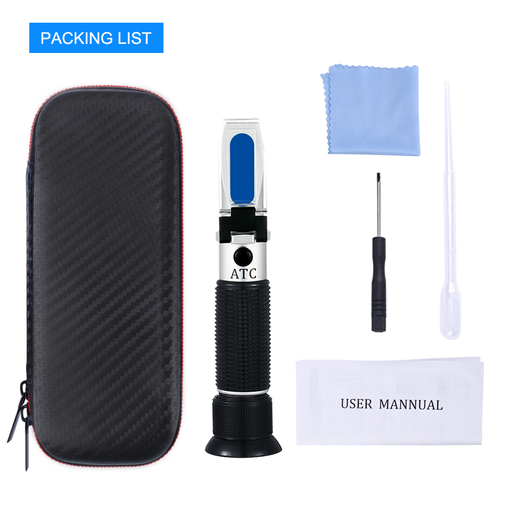 3 in 1 Wein Refraktometer 0-140 ° Oe 0-26 ° kmw Nabo 0-32% mas sacch Zucker Konzentration Meter Trauben Saft Flüssigkeit Index Tester Werkzeug: Leder Kasten