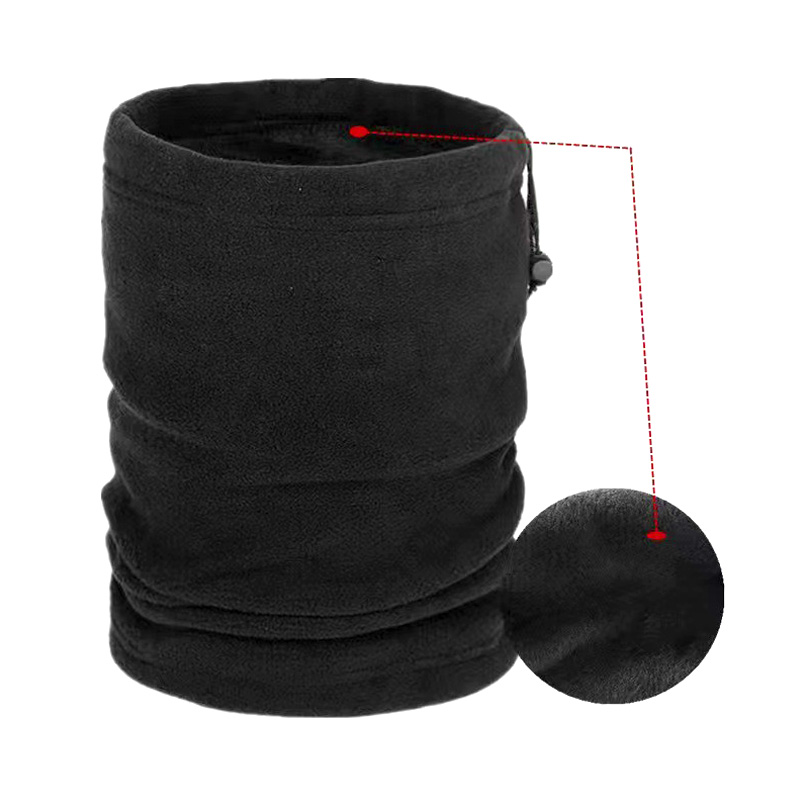 Winter Warm Cycling Headgear Bib Polar Fleece Neck Tube Ear Warmer Windproof Face Cover Cycling Scarves Snood Neck Warmer: Beige