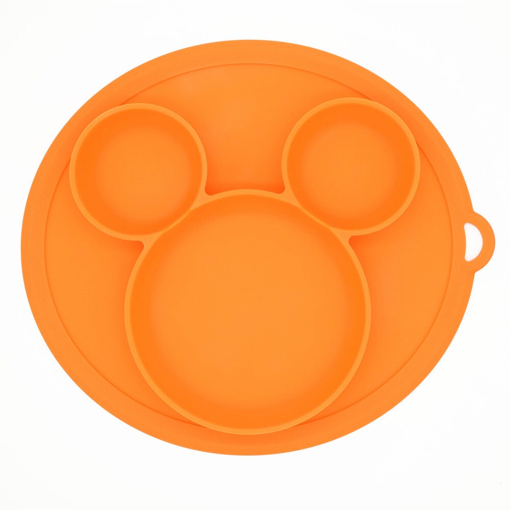 Plato para niños con cuenco de bebé de silicona, vajilla de alimentación sin BPA con succión