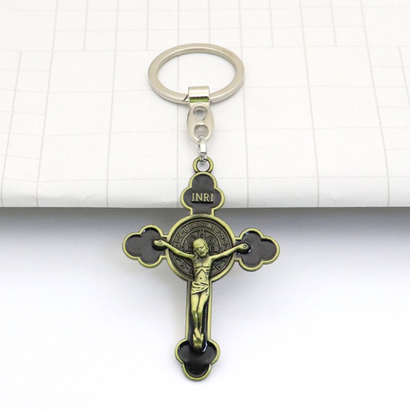 Katholieke Christendom Jesus Vintage Cross Ketting Hanger Sieraden Sleutelhanger Auto Tas Hanger Antieke Gouden Kruis Cross: 01