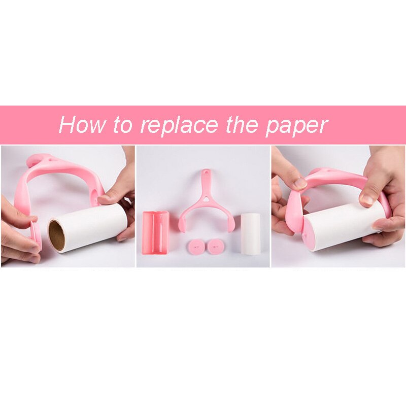 60 Sheets With Handle Brush Dust Remover Sticky Clothes bed Pet Dog Hair Fabric Fluff Roller Cleaning Accessories