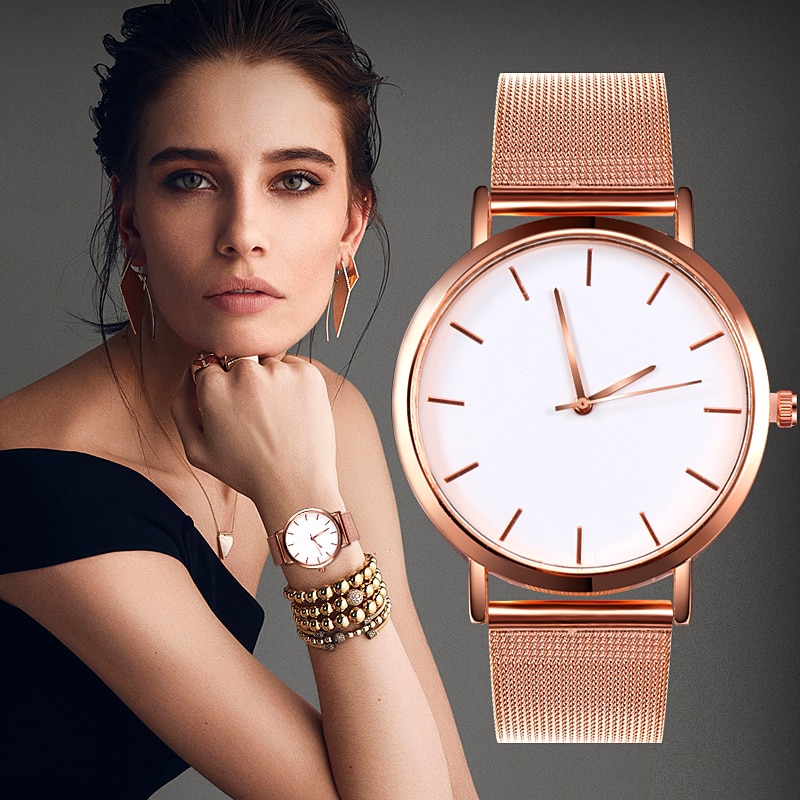 Mode Vrouwen Horloges Eenvoudige Romantische Rose Gouden Horloge vrouwen Polshorloge dameshorloge relogio feminino reloj mujer