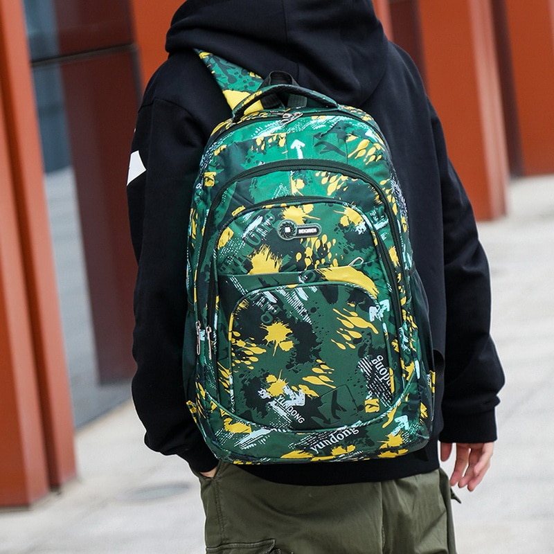 Camouflage sacs d'école sac à dos pour adolescents garçons filles ordinateur portable sac à dos mâle voyage sacs à dos décontractés lettre impression livre sac
