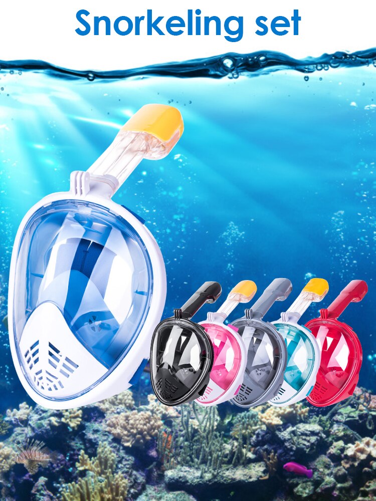 Unterwasser Scuba Anti Fog Vollen Gesicht Tauchen Maske Schnorcheln Atemwege Masken Sicher Wasserdicht Schwimmen Ausrüstung Für Erwachsene Jugend
