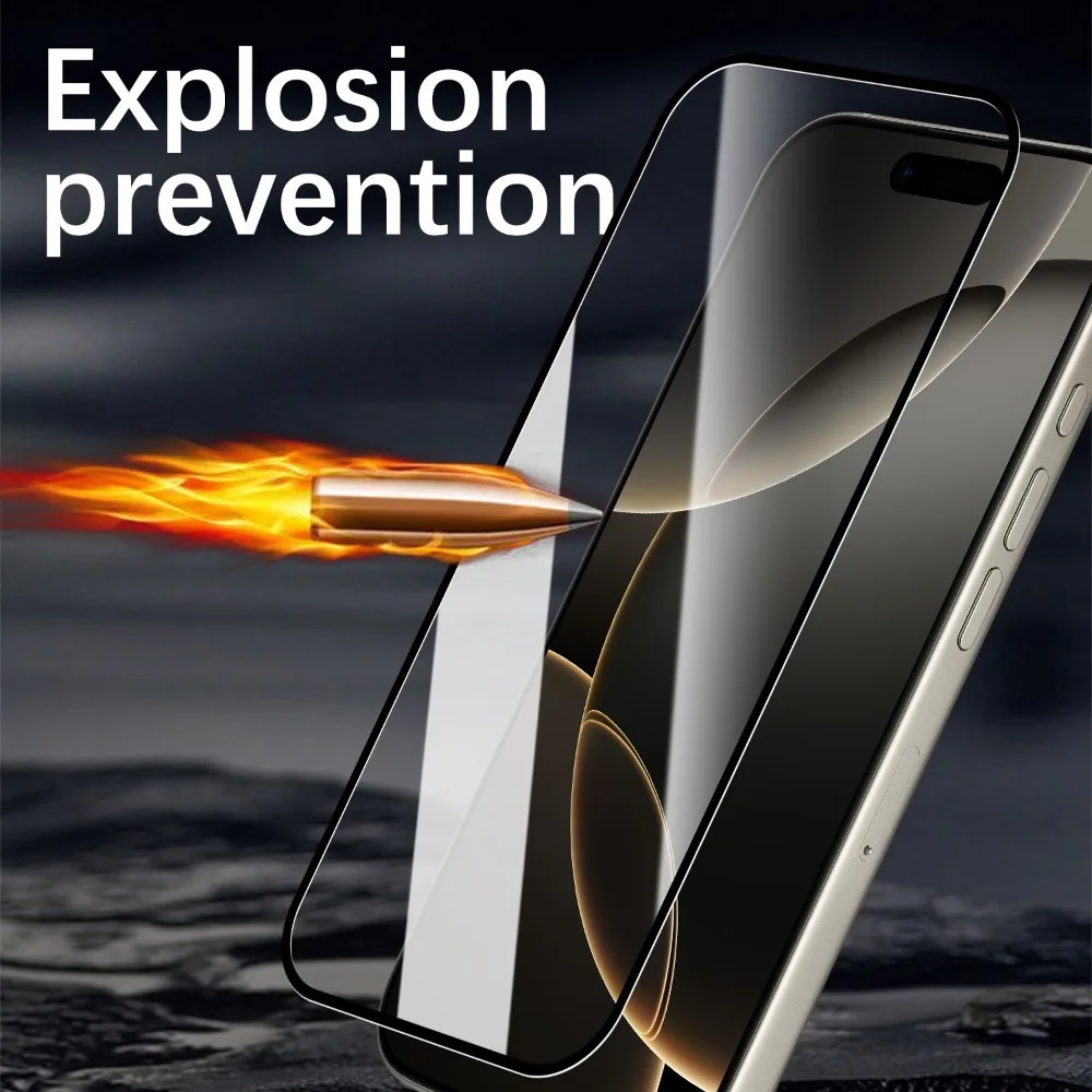 2Pcs Ultra HD Tempered Glass For iPhone 17 16 15 Pro Max Air 16 15 Plus 14 13 12 11 Pro XR XS Dust Free Easy Installation Glass
