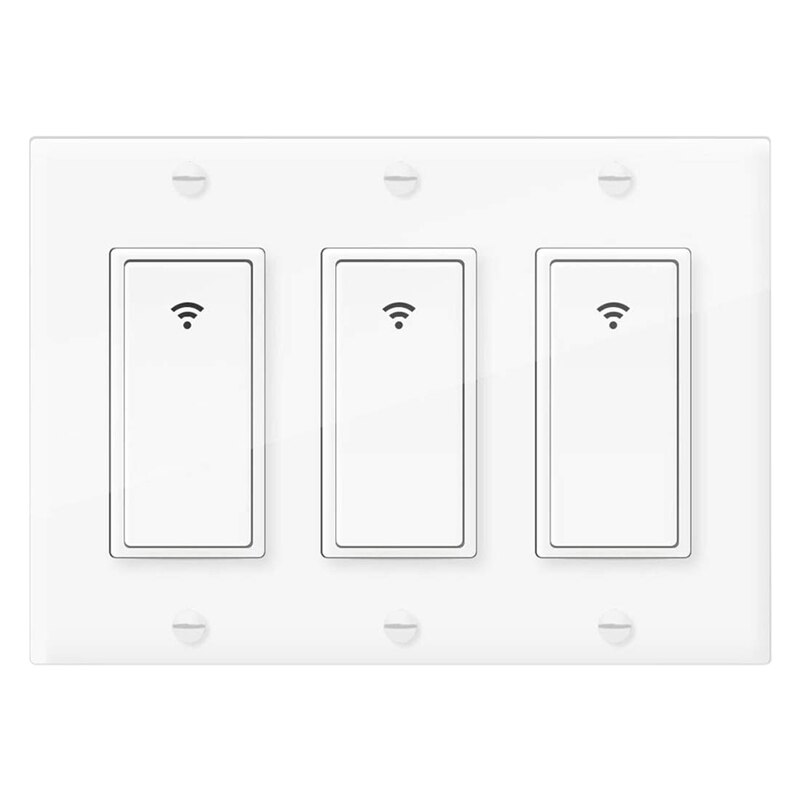 3 -gäng wifi smart ljusströmbrytare för alexa google home trådlös strömbrytare med fjärrkontroll och timer us-kontakt: Default Title