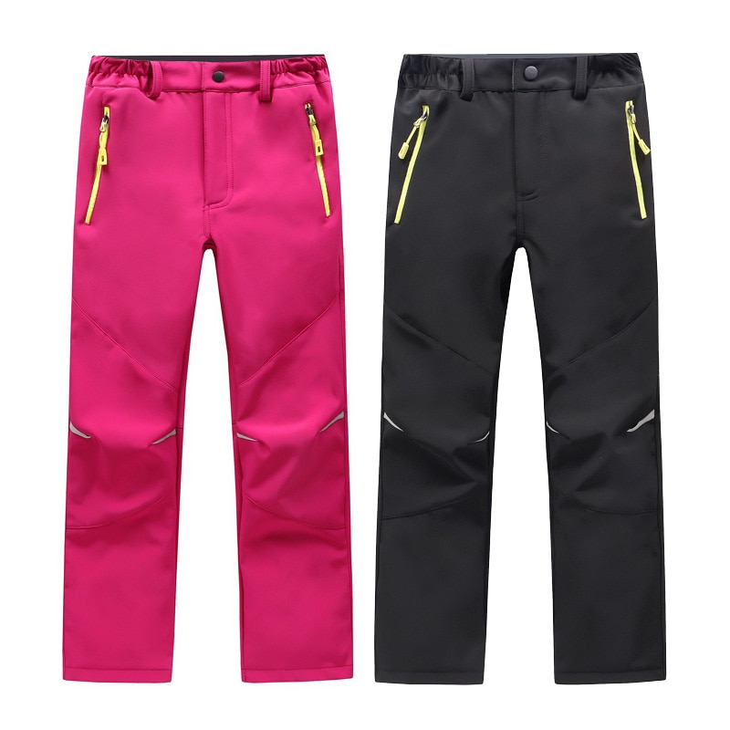 Hiver automne pantalons pour enfants en plein air à séchage rapide coque souple pantalons imperméables garçons filles coupe-vent garder au pantalons de ski