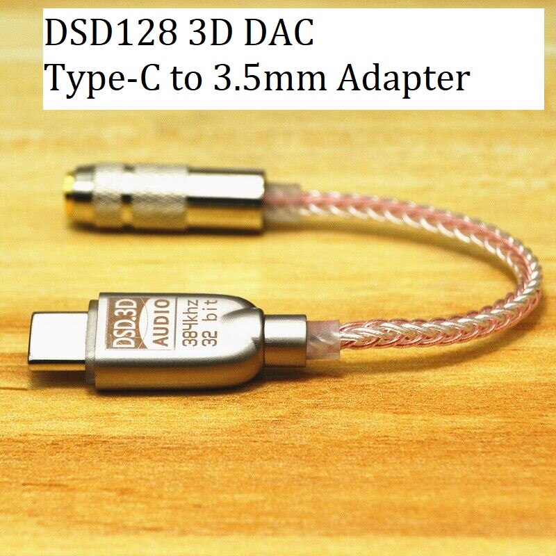 USB C DAC Headphone Adapter Portable 32bit386kHz Hifi DSD600ohm High Resistance Amplifier-Type C to 3.5mm Jack Adapter - ALC5686: DSD128 3D DAC