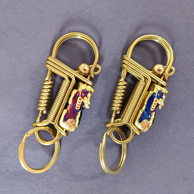 Aufrichtig Kreative Karabiner Brassiness Schlüsselanhänger Hand-gemacht Durcheinander Schlüssel Halfter Edelstahl Auto Schlüssel Schnalle unisex
