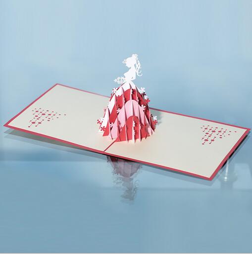 10pcs Three-dimensional greeting card bride greeting card 3D paper carving princess greeting card hollow postcard greeting card