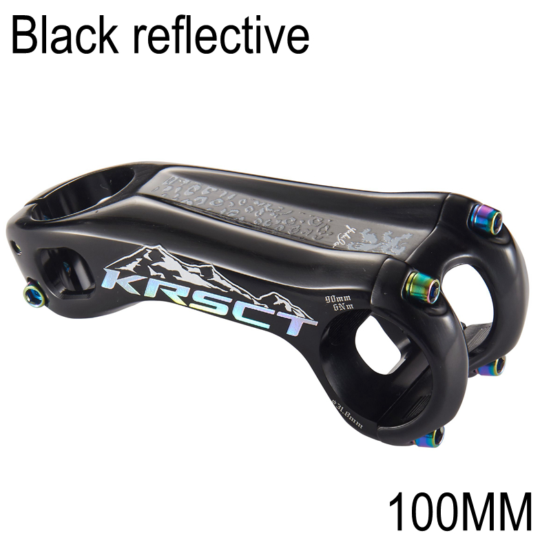 KRSCT CNC bicycle stem road mountain bike stem mtb 20 degree 28.6*31.8mm *80/90/100mm cycling bike parts: black rainbow 100MM