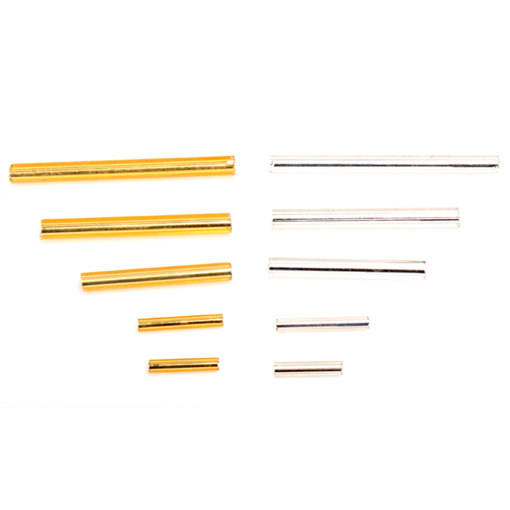 OlingArt Gold Silver 45g/lot Silver-Lined Glass Seed Beads 9-30mm Bugle Tube necklace Bracelet earrings DIY jewelry making: Gold Silver MIX45g / 25mm 45g
