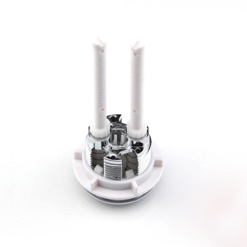 Bouton Poussoir Double Chasse D'eau Chromé Pour Réservoir Skipper 45 - 85 X 48 Mm