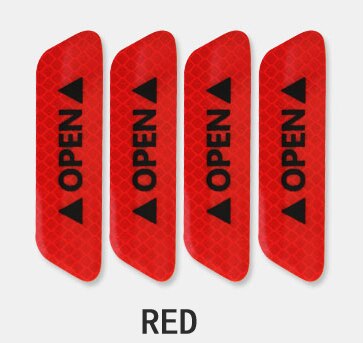 Car Sticker Stickers Car Reflective Sticker OPEN Reflective Tape Warning Mark Open Notice Accessories Car-styling Safety Mark: Red 4pcs