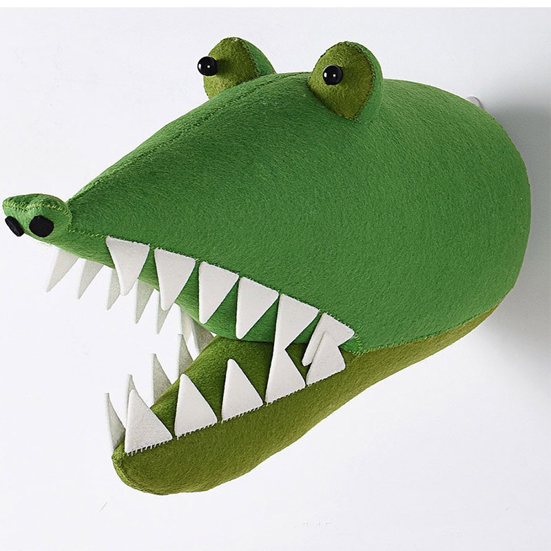 Ins Nordic Animals Head decorazione murale feltro fatto a mano teste di animali appeso a parete giocattoli di peluche Baby Boy Room Kids Girl Room Decor: crocodile