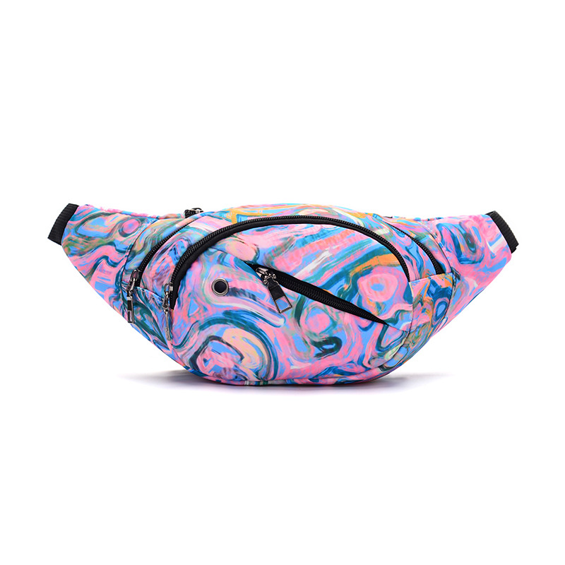 ¡Novedad! Riñonera a la con estampado Floral/colorido para mujer, riñonera informal, bolsa deportiva de viaje para el pecho: Púrpura