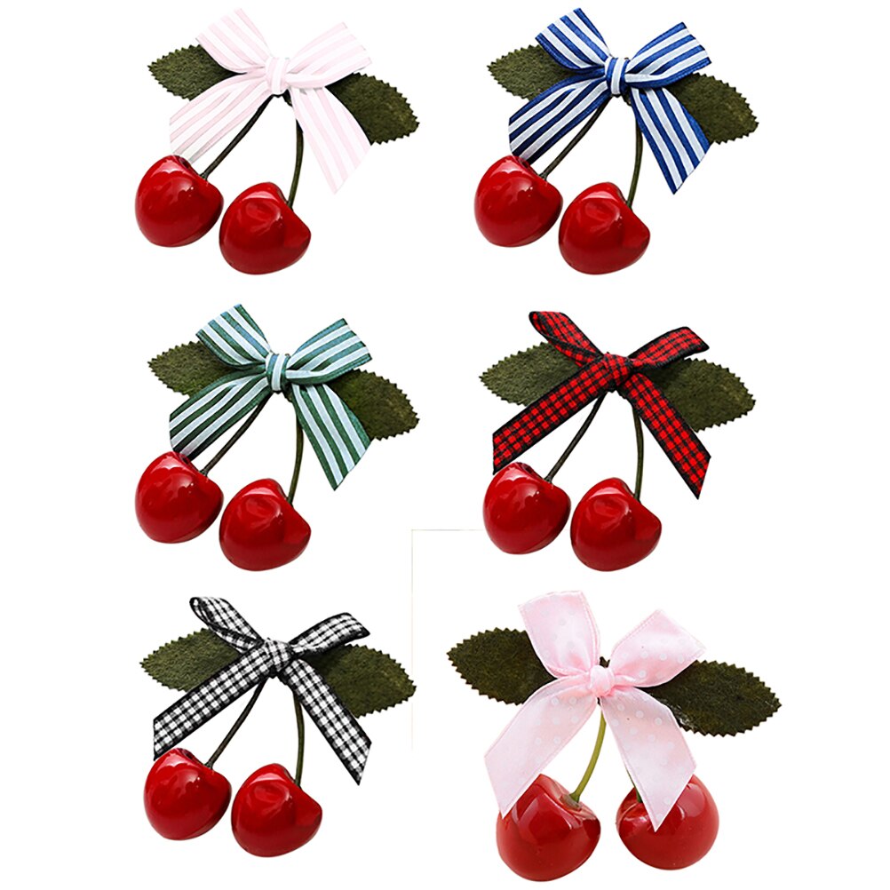 Red Cherry Boog Haar Clip Voor Pinup Meisjes Retro Vintage Rockabilly Haarband Haar Accessoire 1Pcs