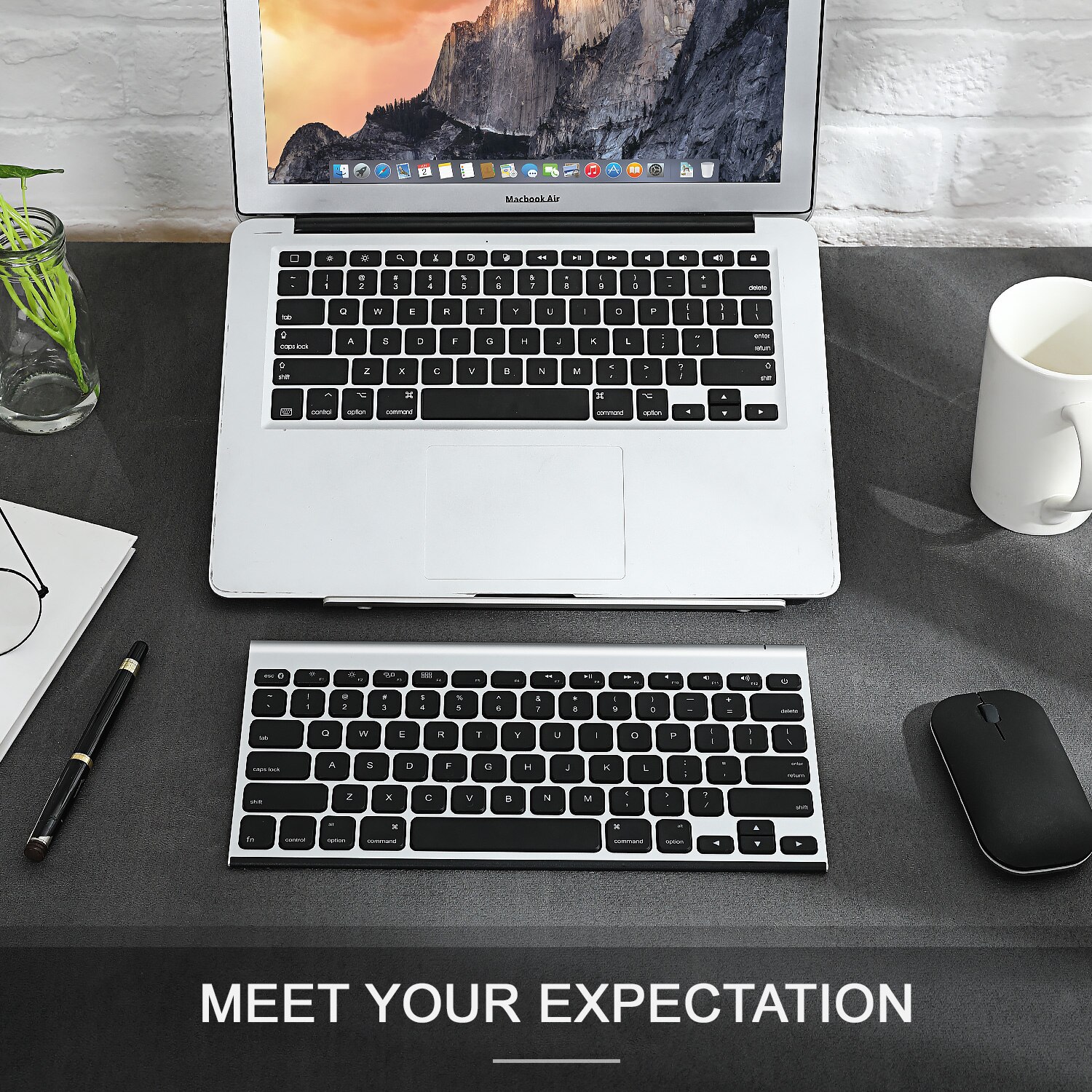 Jelly Comb Rechargeable Bluetooth Keyboard for Mac OS Compact Wireless Keyboard Compatible for MacBook Air MacBook Pro iMac Pro