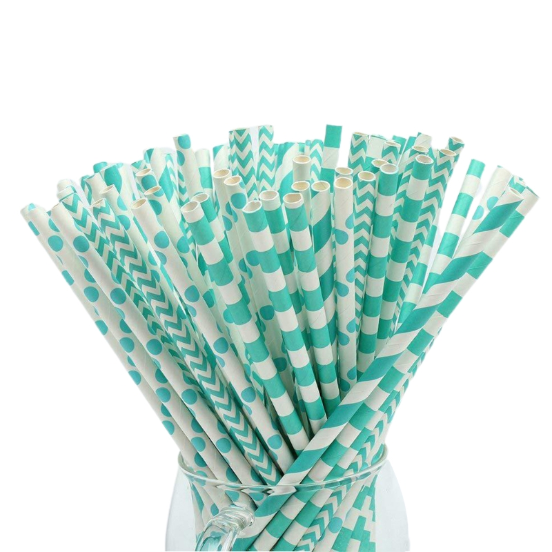 100 Pcs Party Papier Rietjes Streep Dots Sterren Wegwerp Papier Rietjes Voor Feestartikelen Verjaardag Bruiloft Biologisch Afbreekbaar