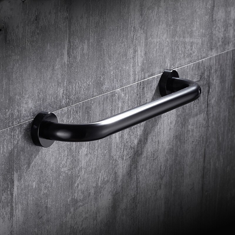 Plads aluminium 30/40/50cm sort badeværelse gelænder håndtag bar bruser sikkerhed support badekar håndtag toilet vægmonteret