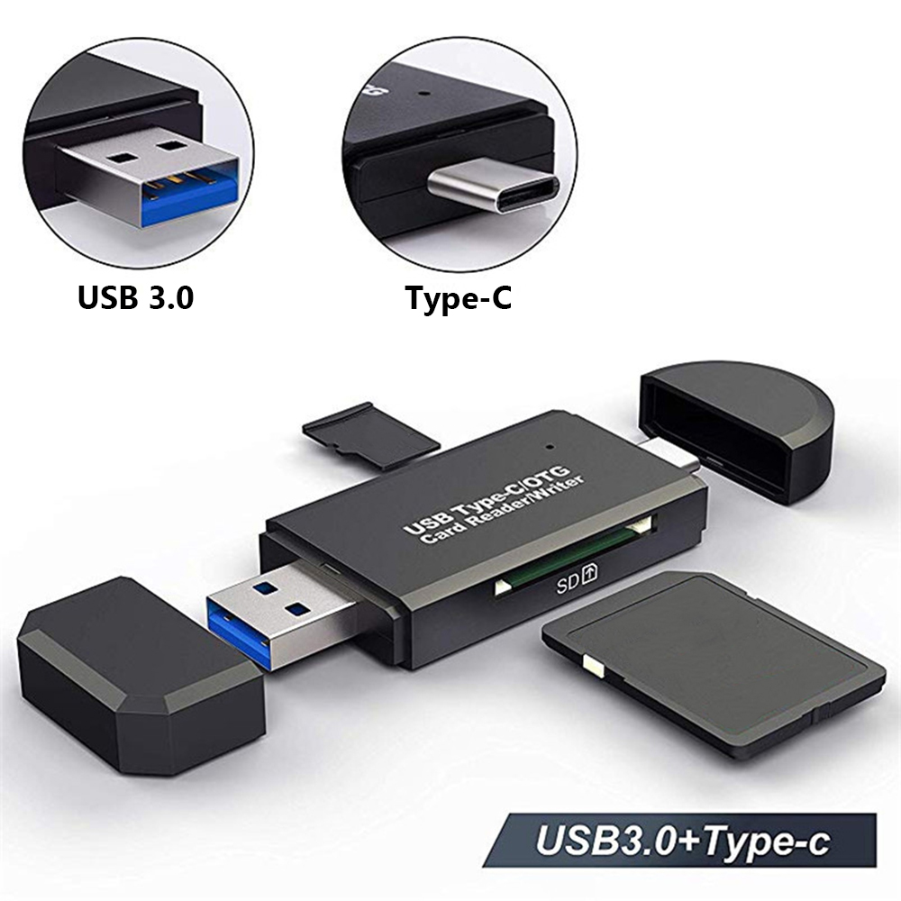 Useful USB 3.0 to Type-C High Speed OTG Adapter 2 In 1 TF/SD Memory Card Reader For Phone Laptop Computer