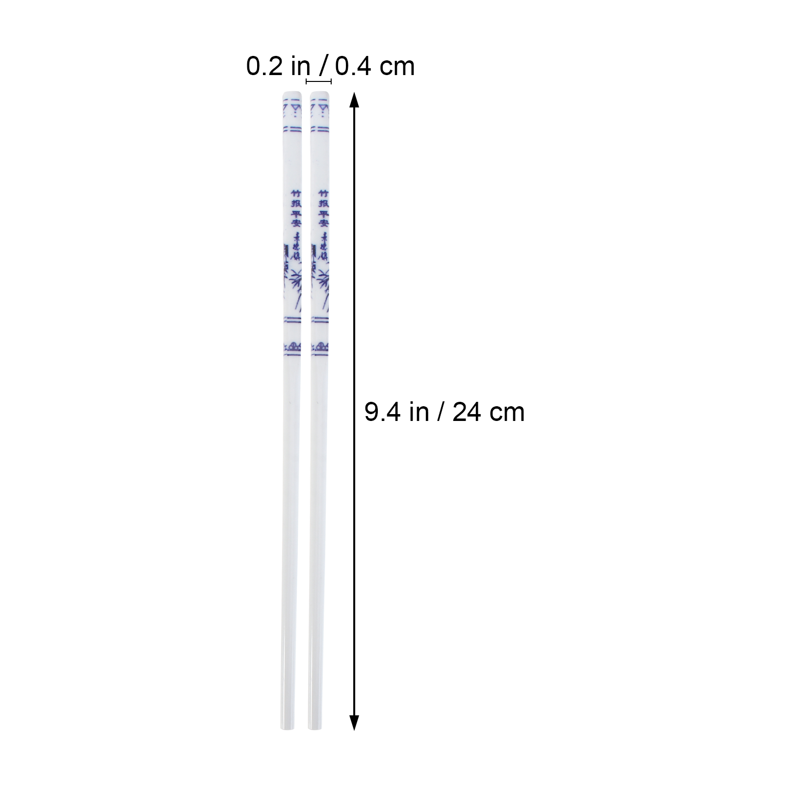5 Pairs Blue and White Porcelain Chopsticks Ceramic Long Chopsticks Chinese Tableware for Home Restaurant (Random Pattern)