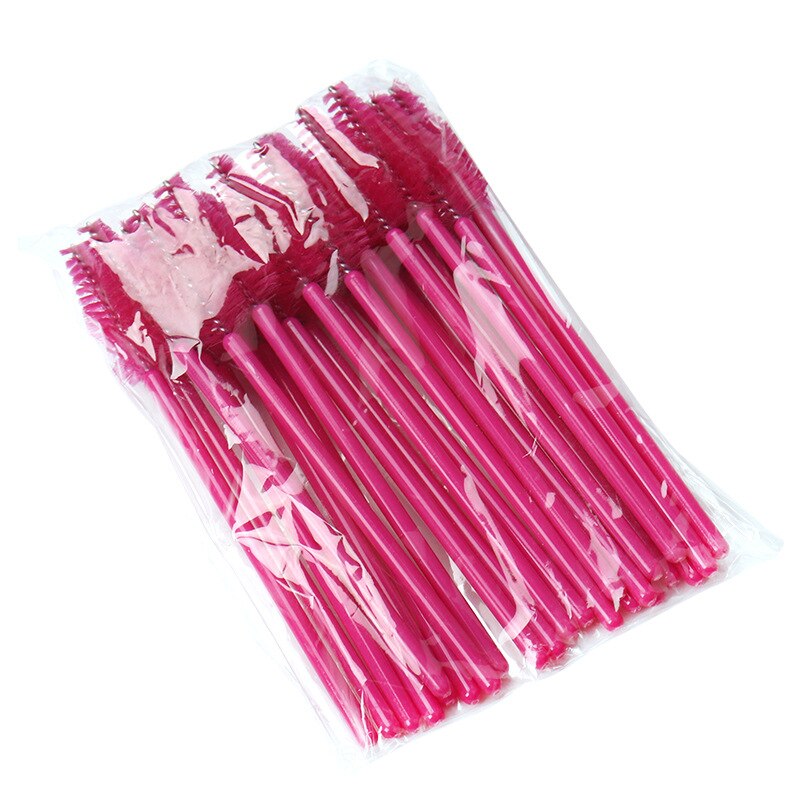 25pcs ciglia finte pennelli trucco Mascara bacchetta microbrush sopracciglio ciglia cosmetici applicatore strumento estensione ciglia: All rose