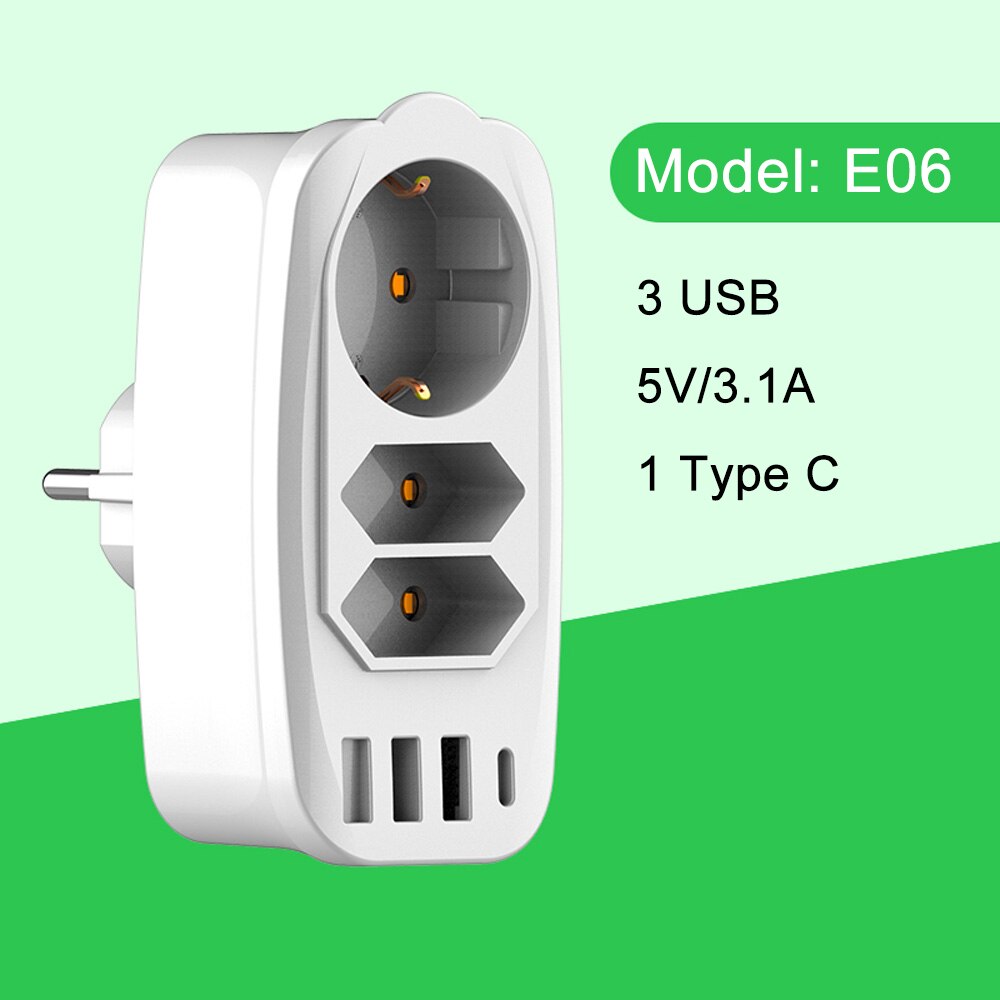 Socket Converter One Turn Multiple Three Hole Adapter Expansion Multi-Function Power Conversion Plug EU socket