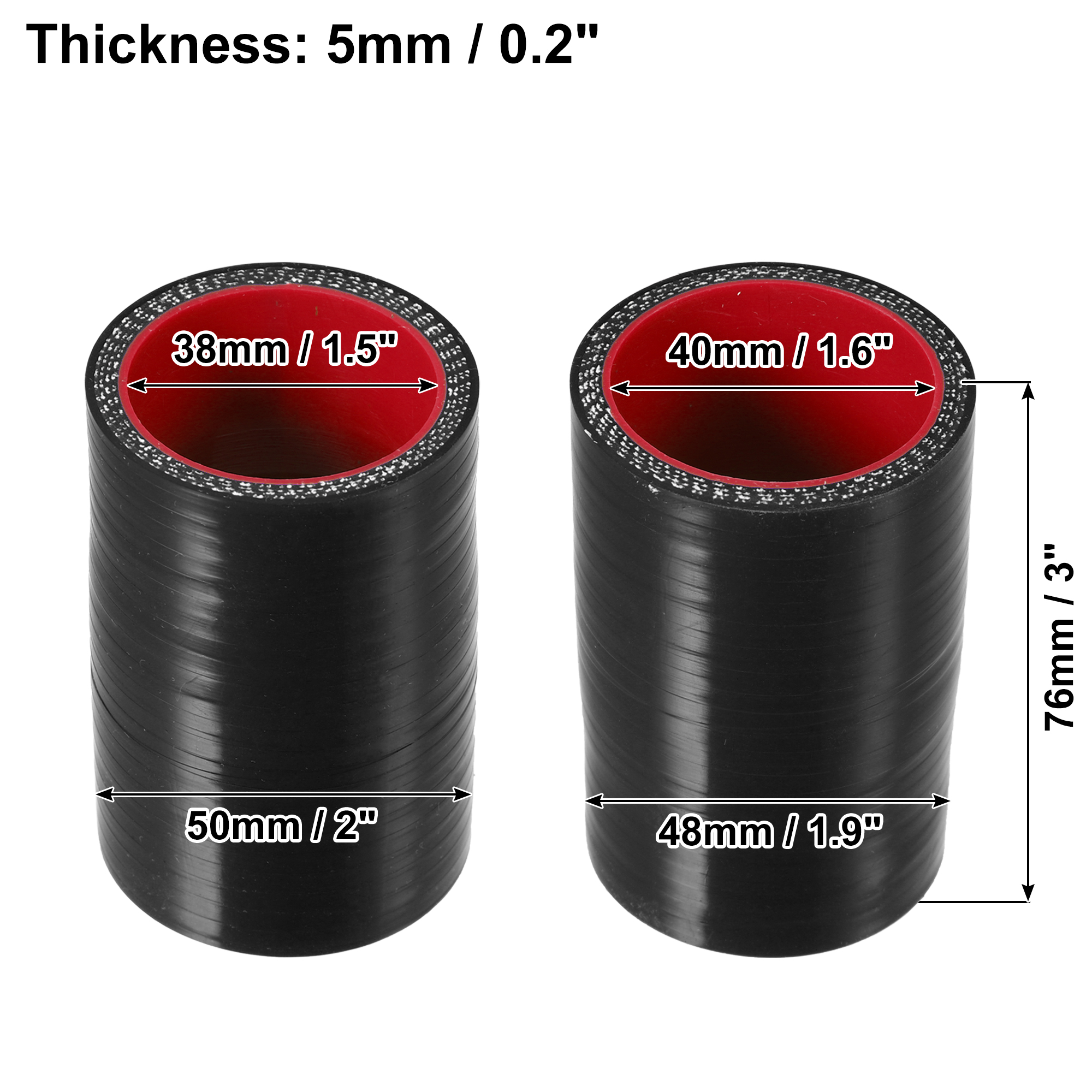 Tuyau Réducteur Droit Silicone AOOSIR - 32-42mm à 102-127mm - Tube Refroidisseur Intermédiaire Robuste