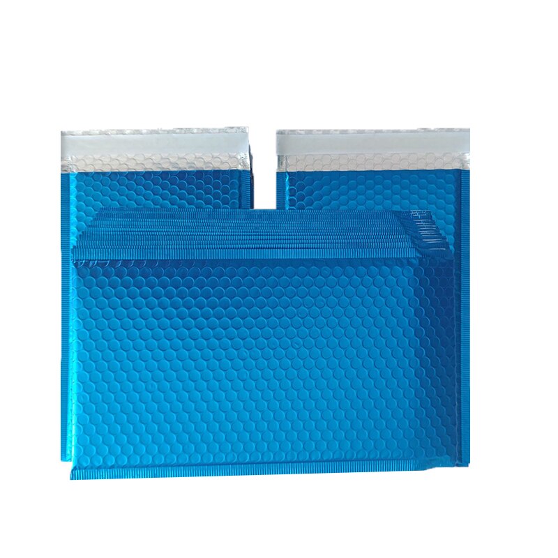 50Pcs 14 Sizes Bubble Mailer Matte Blue Aluminum Foil Bubble Envelope Padded Mailing Bag Waterproof Bag with Bubble