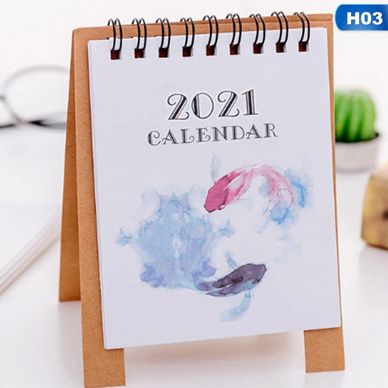 Simple Cartoon Series Desktop Calendar Dual Daily Schedule Table