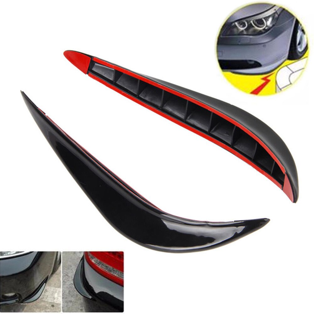 Parachoques delantero Universal para coche, difusor divisor de aletas, alerón para carrocería, Valence, Barbilla, Tuning Canard, 2 piezas