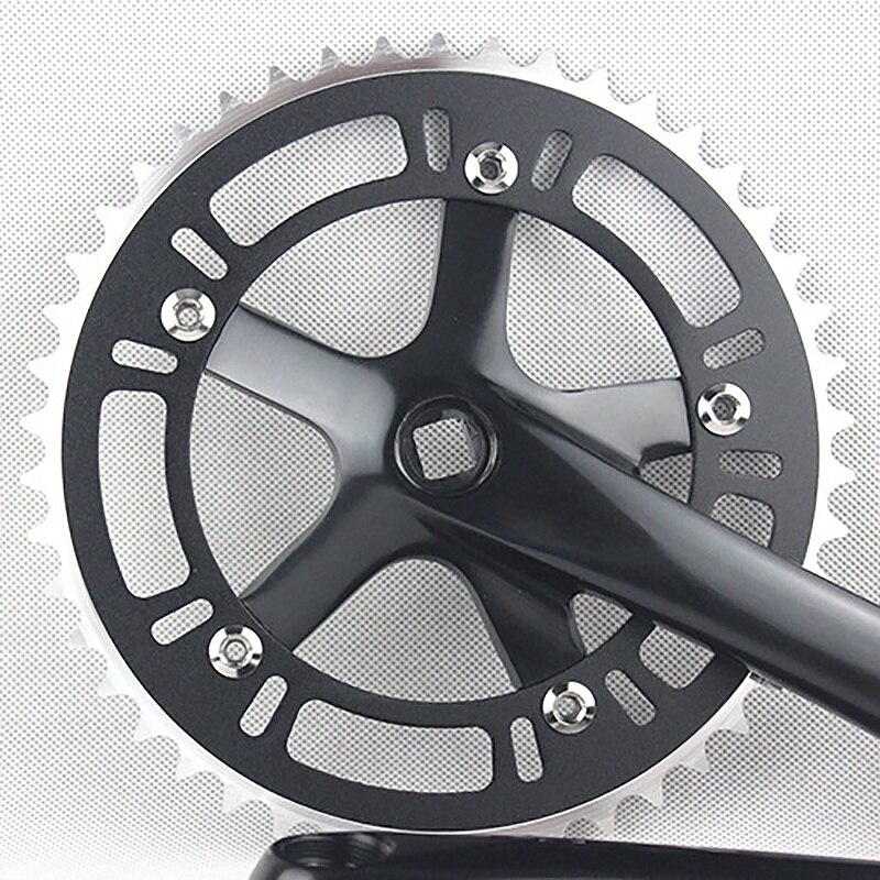 Road Bicycle CNC 46T Silver Crankset 6061-T6 Aluminum Alloy Chainring Crank Chainwheel Fixie